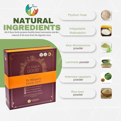 Dr. Milagro’s Good Gut - Repear Leaky Gut, Restore Gut Microbiome, Improve Bowel Movement, Detoxify Internal Organs, Support Healthy Cholesterol Level, Strong Metabolism, Colon Cleanse