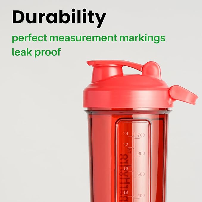 Super Hydro Protein Shaker Bottle [3 PACK] - 28 Oz. BPA-Free, Dishwasher Safe Shakers For Protein Powder Mixes, Pre-workout Cup for Gym, Office, Travel (Ocean, Cranberry, Cloud)