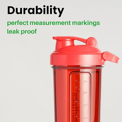 Super Hydro Protein Shaker Bottle [3 PACK] - 28 Oz. BPA-Free, Dishwasher Safe Shakers For Protein Powder Mixes, Pre-workout Cup for Gym, Office, Travel (Ocean, Cranberry, Cloud)