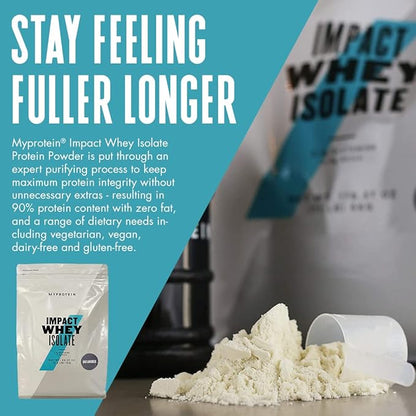 Myprotein Impact Whey Protein Isolate, 5.5 Lbs (81 Servings) Unflavored, 25g Protein, 3.5g Glutamine & 6g BCAA Per Serving