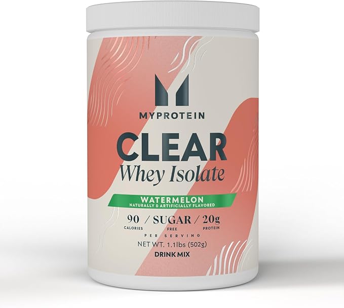 Myprotein Clear Whey Isolate Protein Powder, 1.1 Lb (20 Servings) Watermelon, 20g Protein per Serving, Naturally Flavored Drink Mix, Daily Protein Intake for Superior Performance
