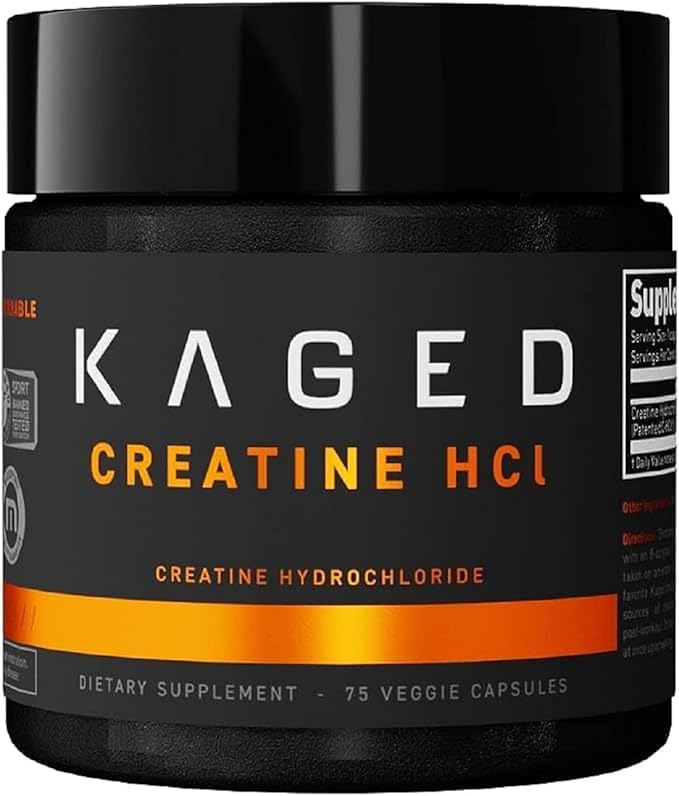Kaged Creatine HCl Capsules | Unflavored | Muscle Building and Recovery Supplement | Patented Formula | Highly Soluble | Powder in Pill Form | 75 Servings
