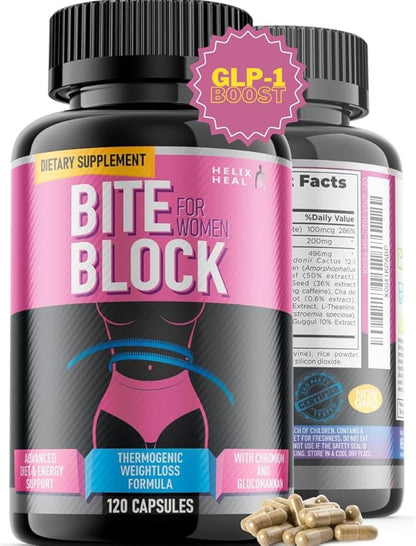 GLP-1 Supplement Weight Loss Diet Pills That Work Fast for Women - Appetite Suppressant for Weight Loss Women w/Chromium Picolinate & Glucomannan | 120 Capsules - 2-Month Supply