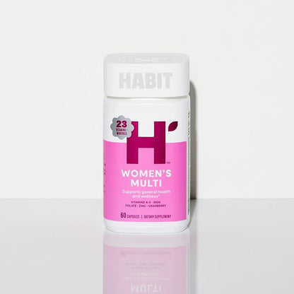 Habit Womens Multi Supplement 2 Pack (120 Capsules) - New Look, Supports General Health & Wellness, 23 Essential Vitamins and Minerals, Fruit extracts, Folate, Iron, B12, Biotin, Non-GMO