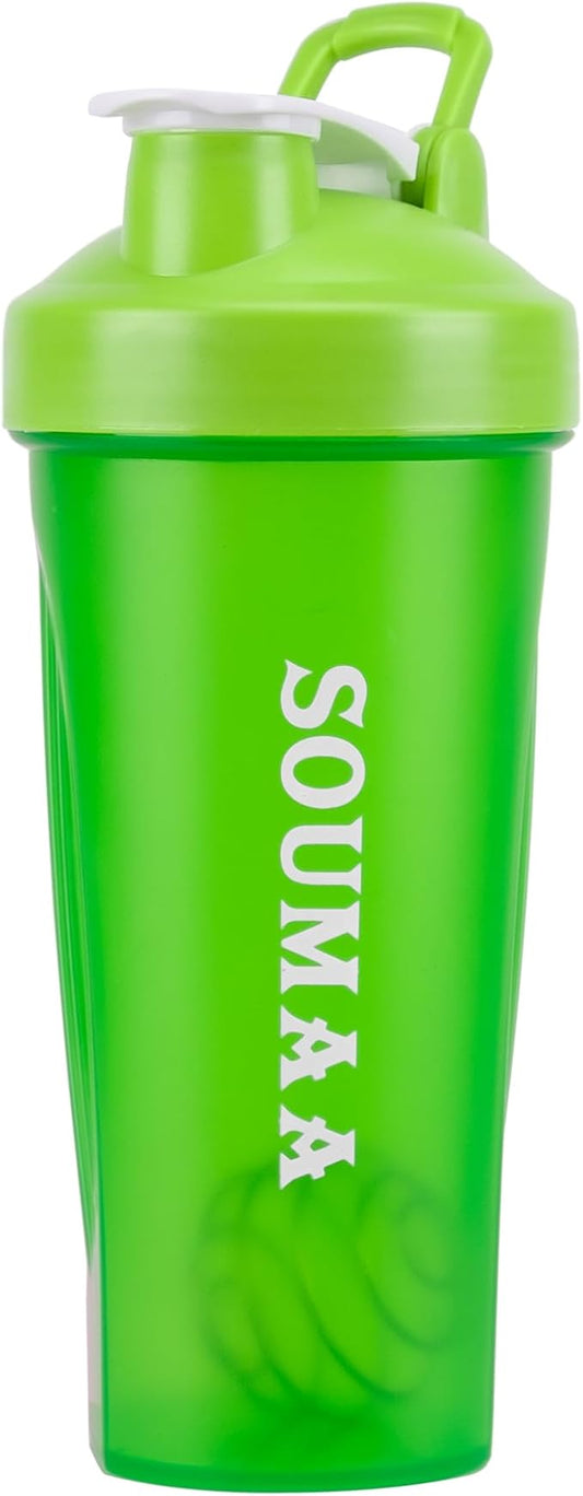 Protein Shaker Bottle 20 oz - BPA-Free, Durable, Leak-Proof with Locking Lid & Stainless Steel Mixing Ball for Smooth Blends - Ideal for Tennis Cycling Boxing Climbing Body Building