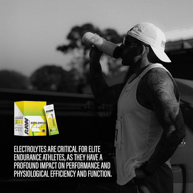 RAW Replenish Box, Premium Electrolytes Powder Recovery Formula, Chocolate (20 Sticks) - Flavored Electrolyte Drink Mix Supplement for Hydration, Replenishment, Endurance & Performance