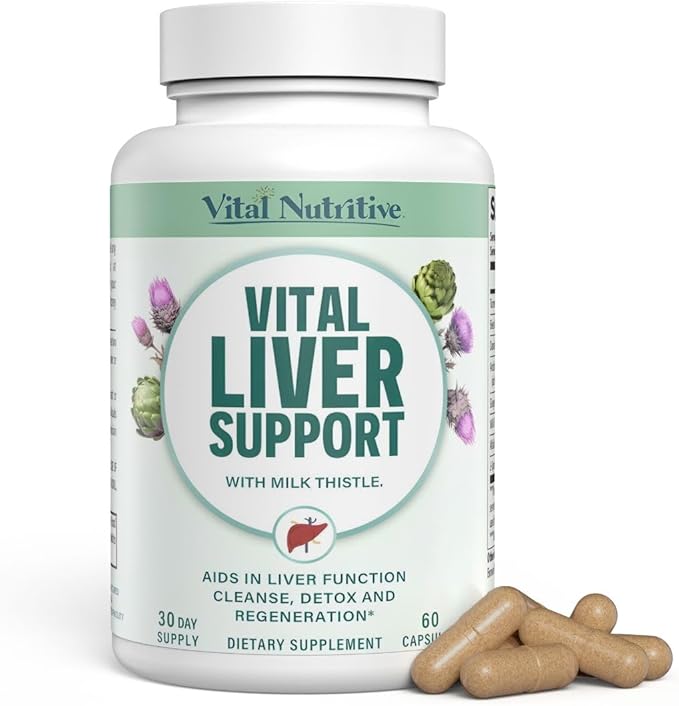 Vital Liver Support - Premium Liver Cleanse Detox & Repair Formula with Milk Thistle Supports Liver Health and Detox Cleanse