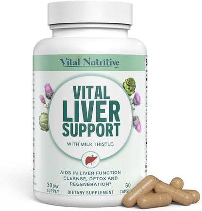 Vital Liver Support - Premium Liver Cleanse Detox & Repair Formula with Milk Thistle Supports Liver Health and Detox Cleanse