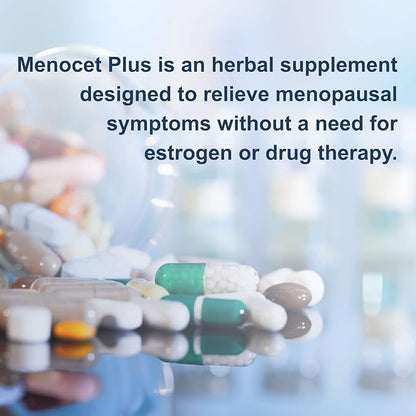 Wellgenix Menocet Plus Menopause Support - All-in-One Menopause Supplement - Daily Relief Feminine Care - Hot Flashes, Night Sweats, Mood Swings & Irritability - 30 Tablets (Pack of 2)