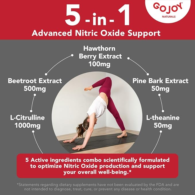 Vegan Sugar Free Nitric Oxide Gummies with Beet Root, L-Citrulline, Hawthorn Berry, Pine Bark - Nitric Oxide Supplements for Men & Women (60 Count)