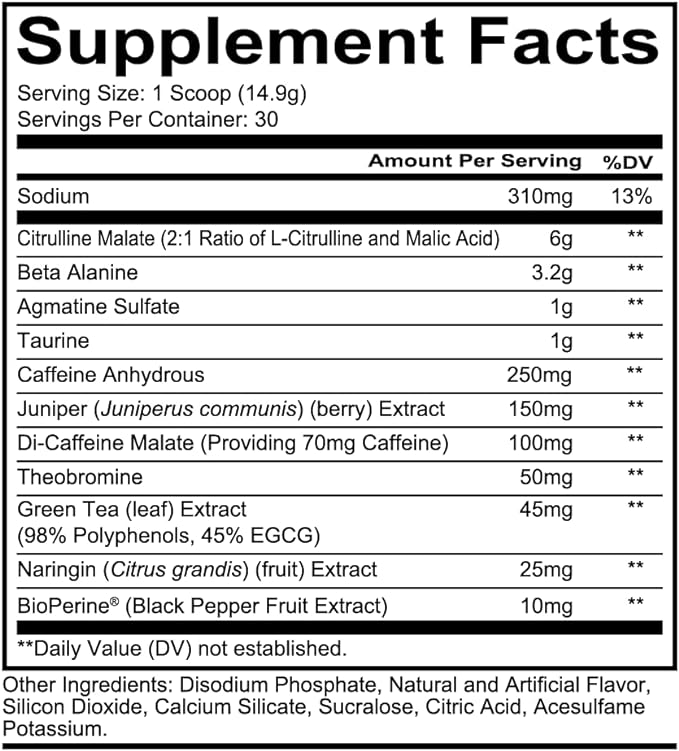 REDCON1 Total War Pre Workout Powder, Blue Lemonade - Beta Alanine + Citrulline Malate Keto Friendly Preworkout for Men & Women with 320mg of Caffeine - Fast Acting (30 Servings)
