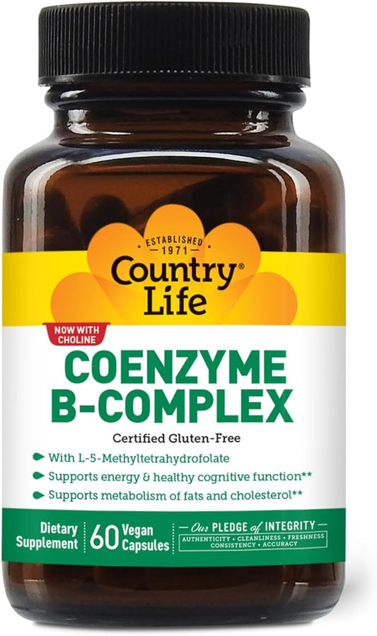 Country Life, Coenzyme B-Complex Vitamin, Support Energy and Metabolism, Daily Supplement, 60 ct