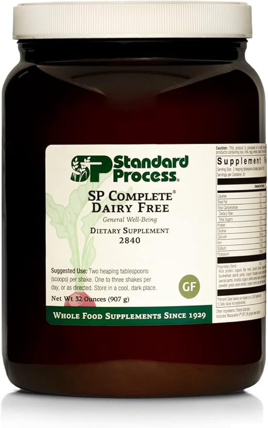 Standard Process SP Complete Dairy Free-Whole Food Nutrition, Immune Support, and Antioxidant Support with Rice Protein, Grapeseed Extract, and Choline - Vegetarian, Dairy Free-32 Ounce, 30 Servings