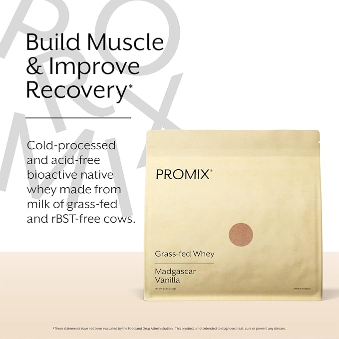 Promix Whey Protein Powder, Vanilla - 5lb Bulk - Grass-Fed & 100% All Natural - ­Post Workout Fitness & Nutrition Shakes, Smoothies, Baking & Cooking Recipes - Gluten-Free & Keto-Friendly
