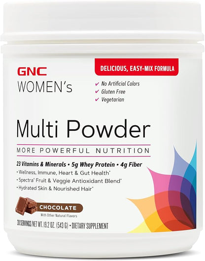 GNC Women's Multi Powder - Chocolate | Supports Overall Women’s Wellness, Heart Health, Energy Production | 30 Servings