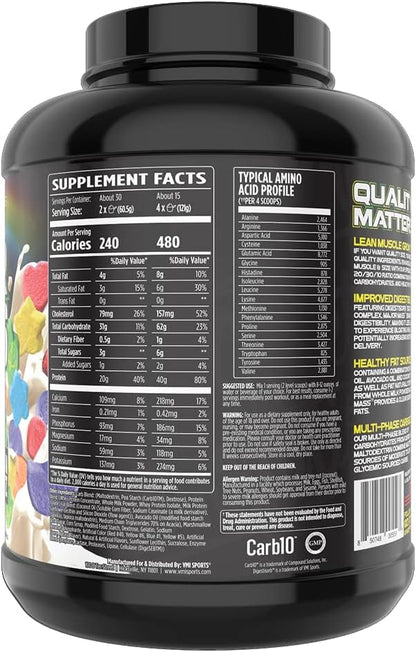 VMI Sports | Major Mass Lean Mass Gainer | Mass Gainer Protein Powder for Muscle Gain | Weight Gainer Protein Powder for Men | Weight Gainer for Women (Marshmallow Charms, 4 Pounds)