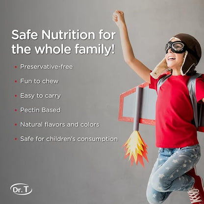 Dr. T VictaGummies Multivitamins 180 gr for Kids - Berry & Orange Flavor - Pectin Gummies - Improved Energy - Overall Wellbeing - 60 Count (Pack of 1)