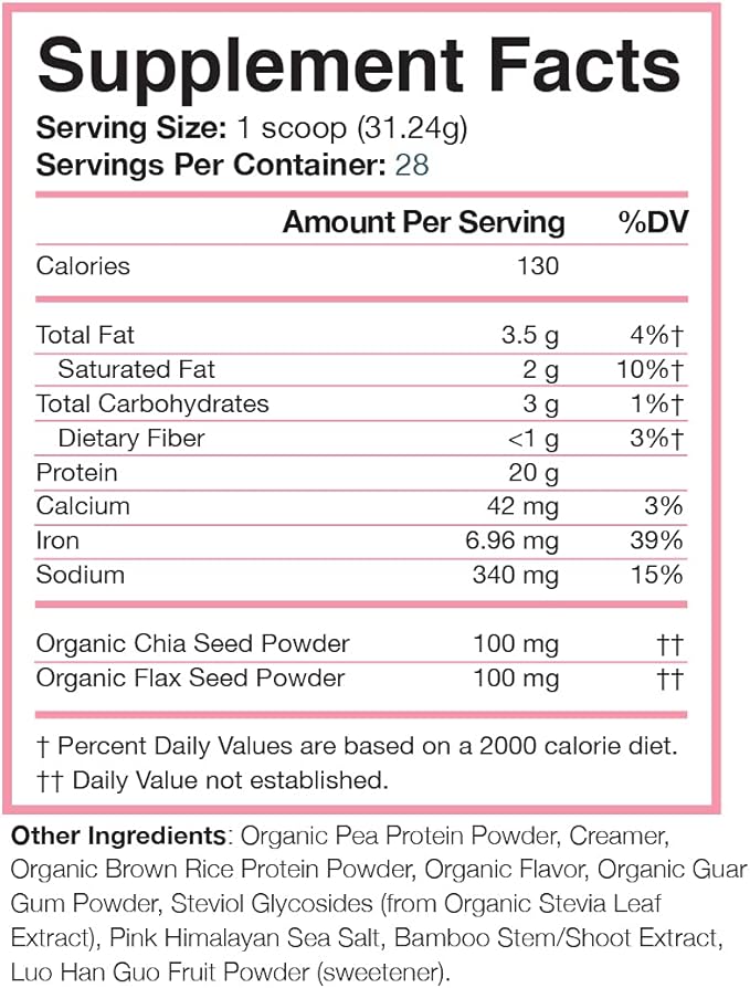 Love Sweat Fitness Organic Vegan Protein Powder | Vanilla | 28 Servings, 20g Protein, No Sugar, Vegan, Gluten Free, Non-GMO