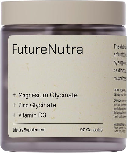 Magnesium Glycinate, Zinc Glycinate & Vitamin D3 - Triple Action for Immune, Muscle, and Bone Health, High Absorption Formula, 90 Count (Pack of 1)