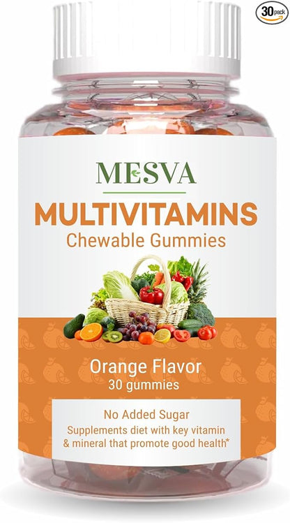 Multivitamins Chewable Gummies, Orange Flavor, 30 Gummies, No Added Sugar, Vegan, Gelatin Free, Gluten Free