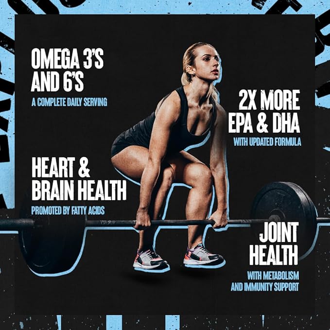 Animal Advanced Omega Essential Fatty Acids - High Potency 3500mg Omega 3 & Omega 6 Supplement with EPA, DHA, ALA, CLA, GLA for Heart, Brain, Joint, Skin, Eye, Metabolism, Immune Health - 30 Day Pack