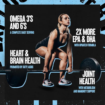 Animal Advanced Omega Essential Fatty Acids - High Potency 3500mg Omega 3 & Omega 6 Supplement with EPA, DHA, ALA, CLA, GLA for Heart, Brain, Joint, Skin, Eye, Metabolism, Immune Health - 30 Day Pack