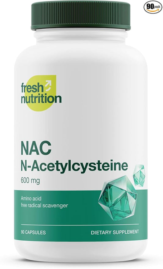 NAC Supplement - N Acetyl Cysteine - High Dosage 600mg - Amino Acids - Vegan Friendly - Pure NAC Powder - 90 Capsules