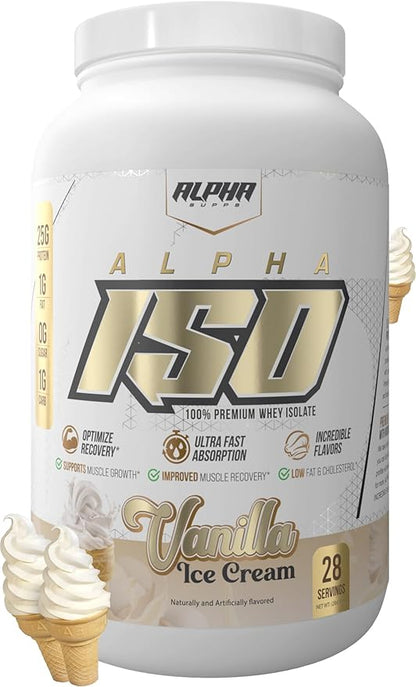 ISO, Low Carb 100% Whey Protein Isolate Powder, 25 Grams Per Serving, Helps Support Muscle Growth, Low Sugar and Gluten Free (Vanilla Ice Cream, 2 lb)