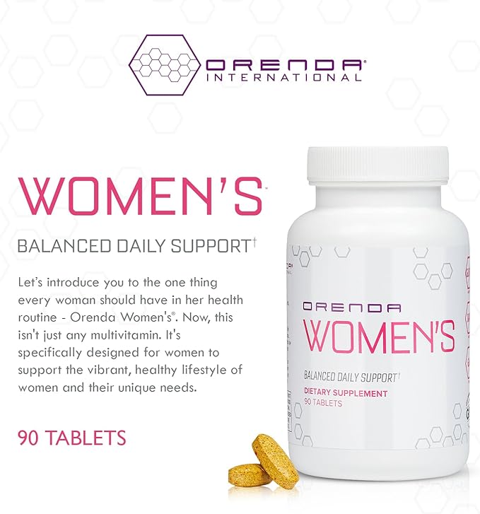 Orenda Womens Multivitamin- Holistic Wellness for Women | with O-Harmony Blend, Dong Quai, Black Cohosh, and More! | Vitamins, Minerals, Hormonal Balance, Immune Support & Heart Health - 90 Tablets