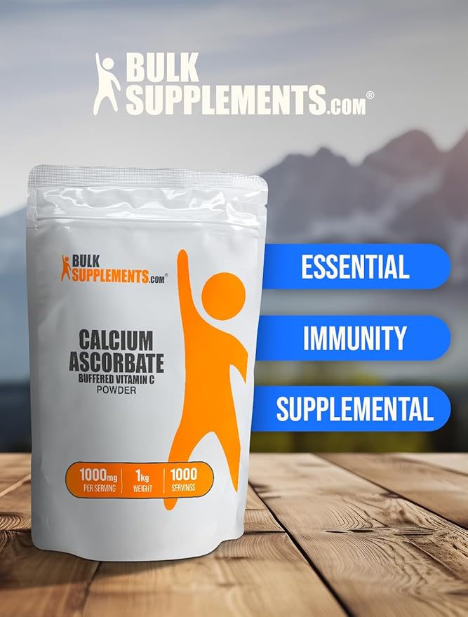 BulkSupplements.com Calcium Ascorbate Powder - Buffered Vitamin C, Calcium Supplement Powder, Vitamin C Supplement - Gluten Free, 1000mg per Serving, 5kg (11 lbs) (Pack of 5)