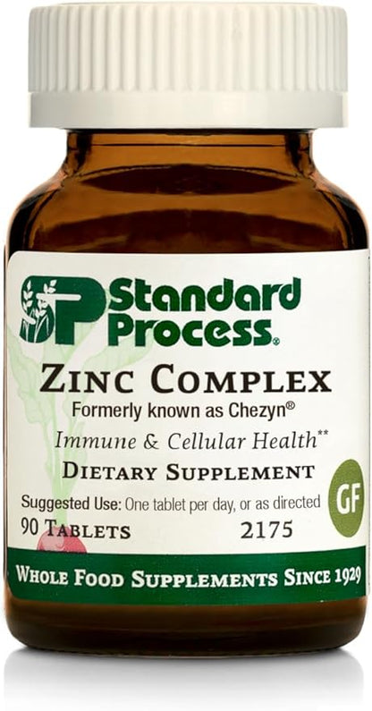 Standard Process Zinc Complex - Immune Support, Thyroid Support, Cognitive Health, and Blood Health Support with Iron, Zinc, and Copper - 90 Tablets