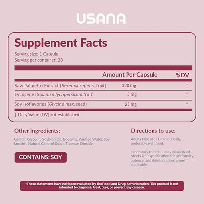 USANA Palmetto Plus Saw Palmetto Prostate Supplement for Men - (28 Capsules per Container) - Serving Size: 1 Capsule