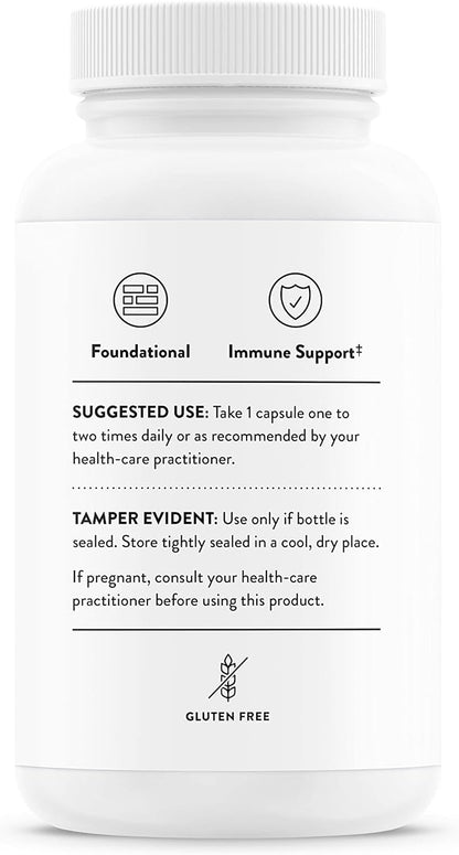 Thorne Zinc Bisglycinate 30mg - Daily Support for Skin, Eye & Immune System Health with Zinc Supplement Capsules - 60 Capsules