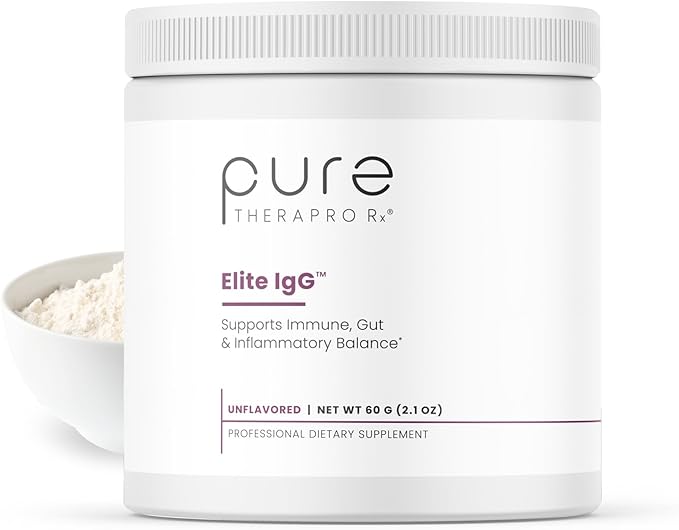 Pure Therapro Rx Elite IgG Immunoglobulin Supplement | 1100+ mg IgG, IGA & IgM Serum Derived Immunoglobulins (SBI) | Colostrum Supplement Alternative | Gluten, Dairy & GMO Free (30 Servings - Powder)