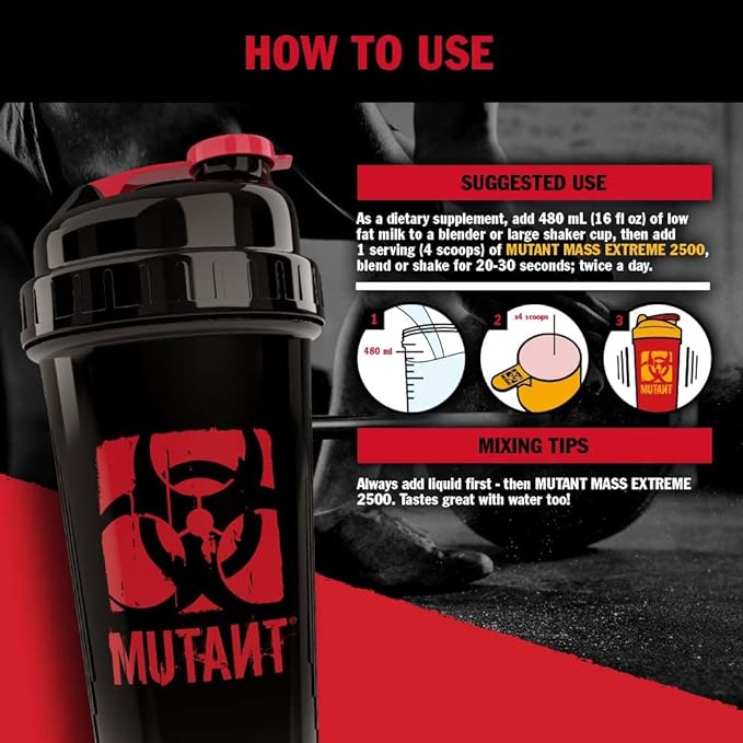 Mutant Mass Extreme Gainer – Whey Protein Powder – Build Muscle Size and Strength – High Density Clean Calories (Vanilla Ice Cream, 12 lbs)