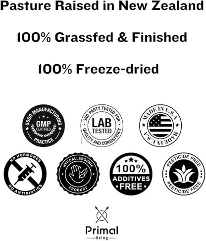 Primal Being Grassfed Beef Organ Complex - Liver, Heart, Pancreas, Spleen, & Kidney- Supports Overall Health & Performance - 180 Capsules, 3000mg per Serving