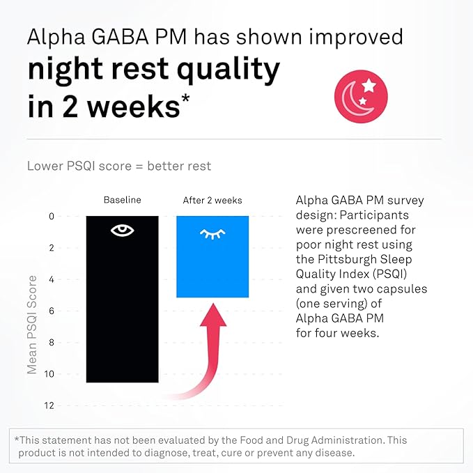 NeuroScience GABA PM Calm Sleep Aid for Adults - 400mg L Theanine Supplement with 5 HTP for Brain Support & Magnesium for Sleep - Soothe an Overactive Mind & Racing Thoughts (60 Capsules)