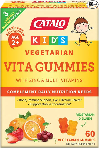 CATALO Children's Vita Gummy Bears - Multivitamins & Minerals, 60 Vegetarian Gummies, Mixed Fruit Flavor, Supports Healthy Growth