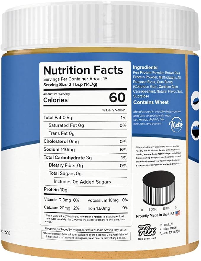 Flexible Dieting Lifestyle Vegan Protein Cookie Butter Powder - Blueberry Pastry | Dairy-Free, Keto-Friendly, Low Carb, Sugar-Free | Easy to Mix, Bake and Spread | 7.8oz