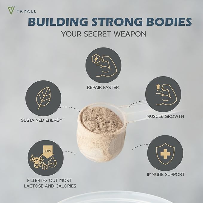 TRYALL Plant Based Pea Protein Powder Isolate (20g of Protein) Travel Sachets (Almond Milk, 10 Packs)