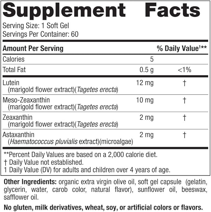 Nordic Naturals Blue Light Defense - 60 Soft Gels - Four Phytonutrients with Complementary Antioxidant Capacities - Supports Retinal Health, Visual Function - Non-GMO - 60 Servings
