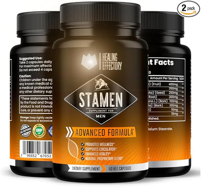 Stamen Male Wellness Supplement, Supports Circulation, More Energy and Vitality, Joint Health. Natural Daily Herbal Multivitamin Supplement for Men. (3 Pack)