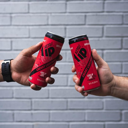 The Cherry Lightning Keto//Up® Drink – Ready-to-Drink Ketones for Focus for Men and Women - 12 Pack