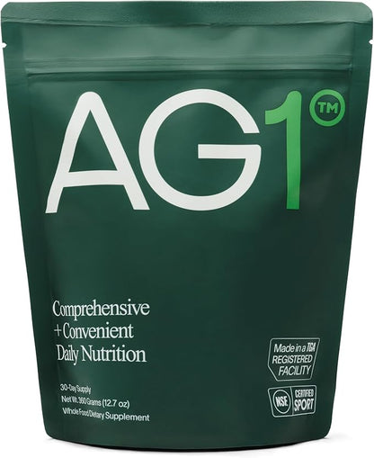 AG1 Greens Powder Supplement | Improve Gut Health | Multivitamin, Probiotic, Gluten Free, Vegan and Keto Friendly | 75 Vitamins (Athletic Greens)