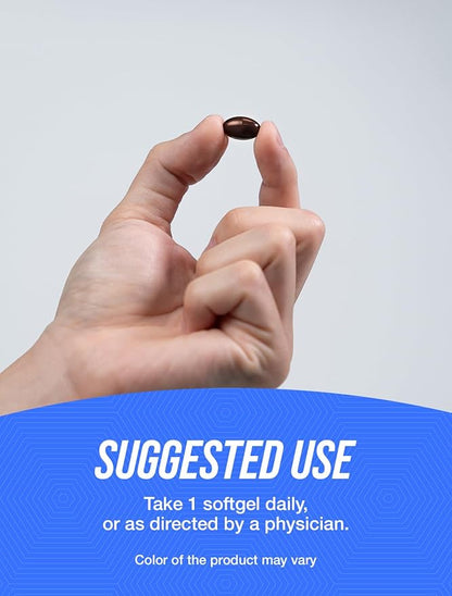 BulkSupplements.com Vitamin B12 5000 mcg Softgels - Cyanocobalamin, Vitamin B Supplements, B12 Vitamins Pills - Gluten Free, 1 Vitamin B12 Softgel per Serving, 180-Day Supply, 180 Softgels