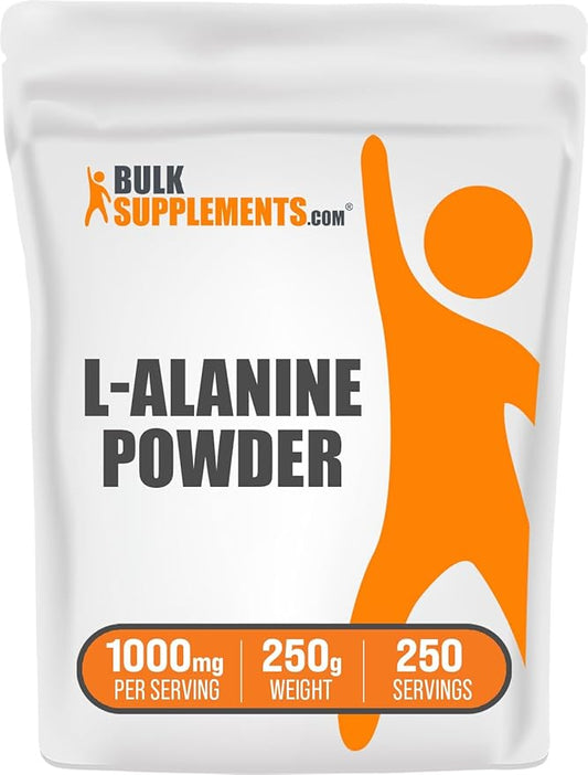 BulkSupplements.com L-Alanine Powder - Alanine Supplement, L-Alanine 1000mg - Amino Acid Supplement, Amino Acid Powder - Unflavored & Gluten Free, 250g (8.8 oz) (Pack of 1)