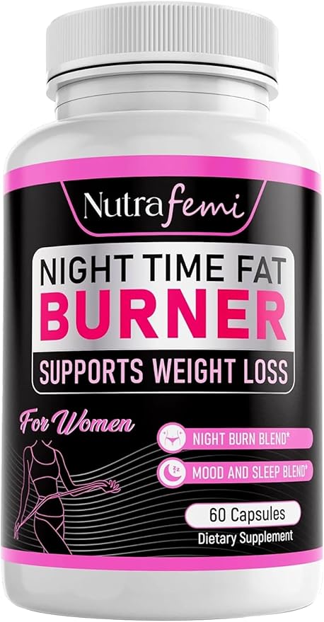 Fat Burners for Women Weight Loss - Night Time Fat Burner with Carb Blocker & Appetite Suppressant - Belly Fat Burner & Thermogenic Metabolism Booster - NSF Approved, 60 Capsules