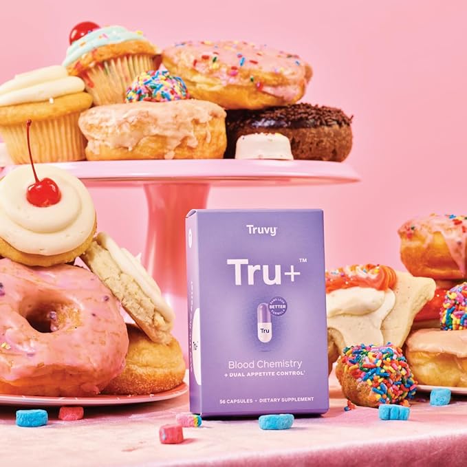 Tru+ Dual Appetite Suppressant for Weight Loss - 30-Day Kit - Blood Chemistry - Food Dietary Supplements for Women & Men - 1 Box of Tru+™ (56 Capsules)