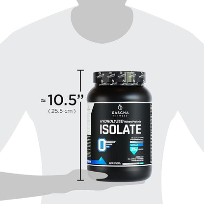 SASCHA FITNESS Hydrolyzed Whey Protein Isolate,100% Grass-Fed (2 Pounds, Vanilla)