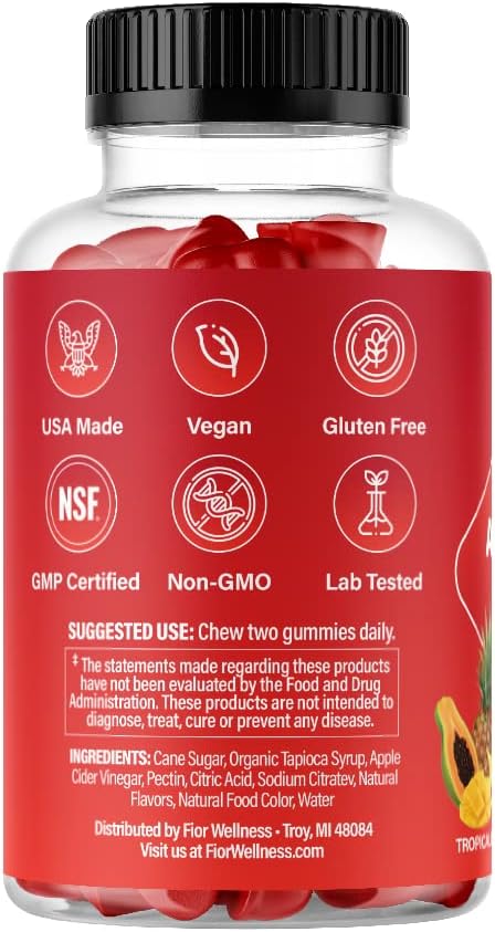 FIOR ACV Detox and Cleanse Gummy (Fruit Punch, 120)